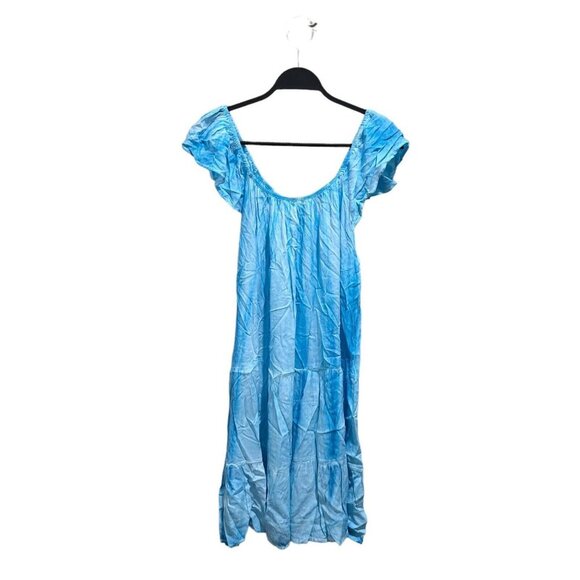 Raviya Womens Size L Turquoise Blue Tiered Dress Swimsuit Cover Up NWT - Picture 7 of 12